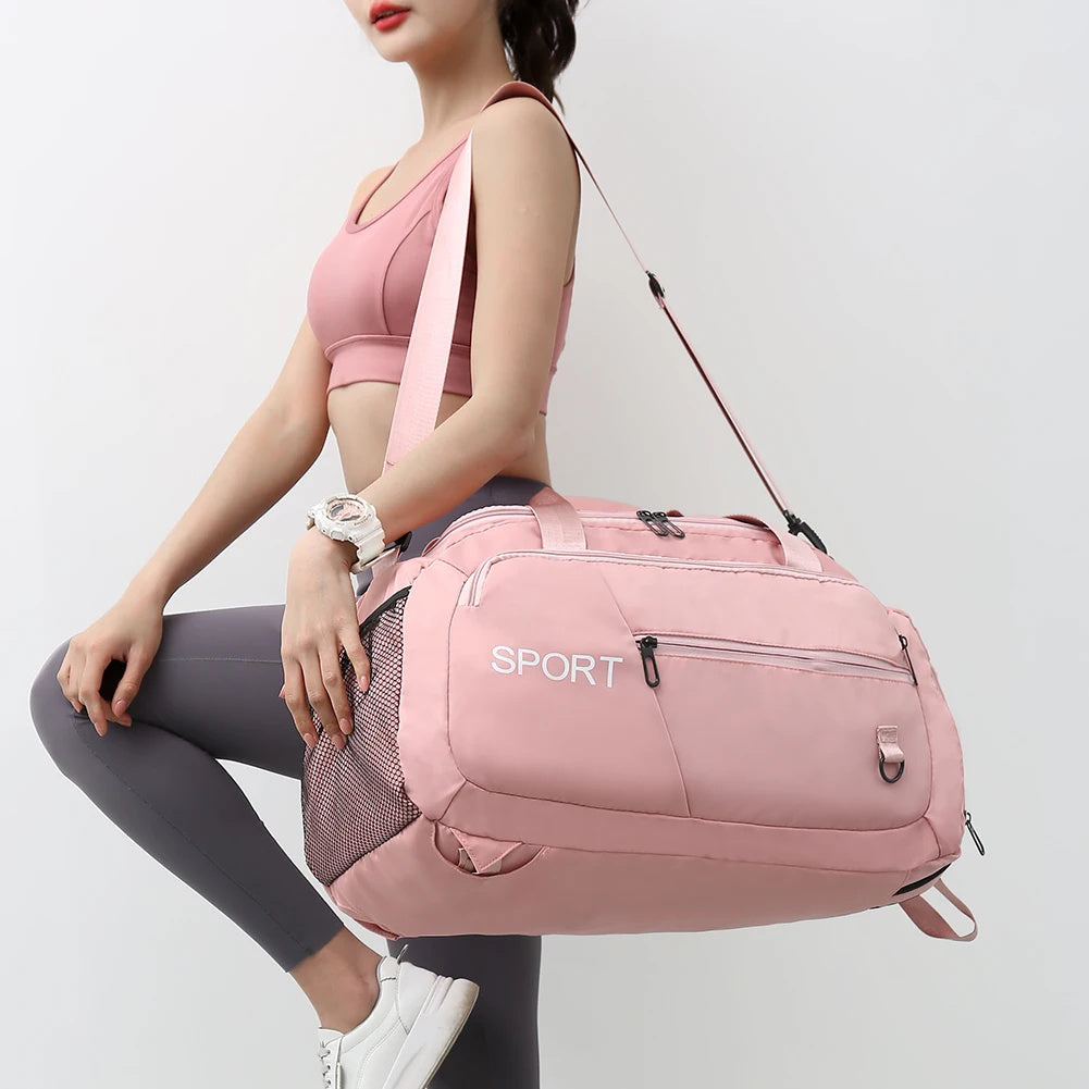 Women Shoulder Waterproof Sports Travel Backpack With Shoes Compartment