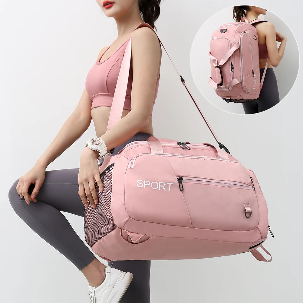 Women Shoulder Waterproof Sports Travel Backpack With Shoes Compartment