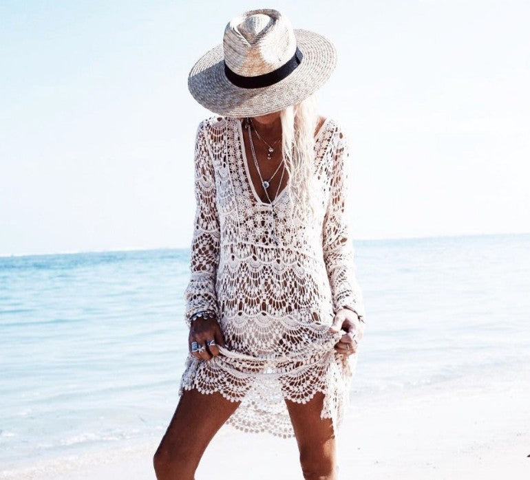 bikini Beach cover-up mesh shirt